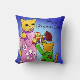 Cojín Decorativo Gatos del Día de la Madre