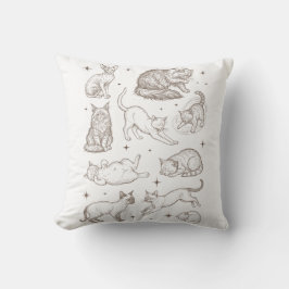 Cojín Decorativo Gatos Divertidos Antiguos con Múltiples Posturas