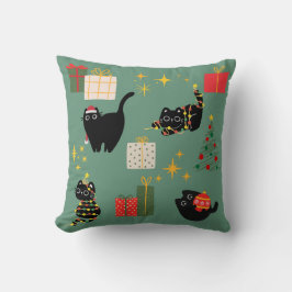 Cojín Decorativo Gatos divertidos de Navidad