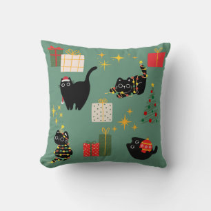 Cojín Decorativo Gatos divertidos de Navidad