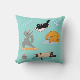 Cojín Decorativo Gatos Divertidos en Yoga