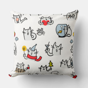 Cojín Decorativo Gatos divertidos, leche y magia.