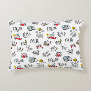Cojín Decorativo Gatos divertidos, leche y magia.