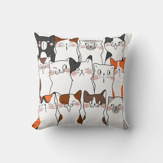 Cojín Decorativo Gatos Divertidos Set  (Anverso)