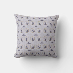 Cojín Decorativo Gatos Elegantes Art Déco - Lavanda