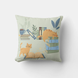 Cojín Decorativo Gatos en libros
