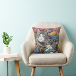 Cojín Decorativo Gatos en una canasta