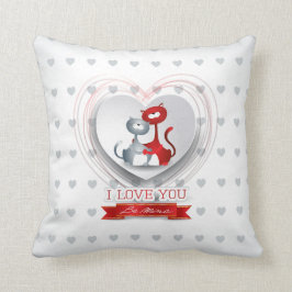Cojín Decorativo Gatos enamorados del corazón