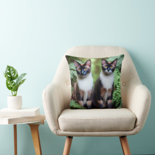 Cojín Decorativo Gatos gemelos Siameses, Cushion