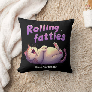 Cojín Decorativo Gatos Gorditos Rodantes Meme Divertido y Lindo Cho