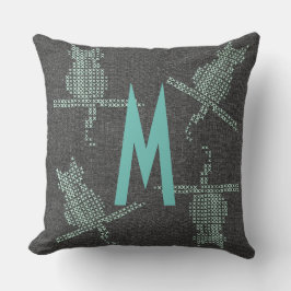 Cojín Decorativo Gatos graciosos rusos agregan monograma