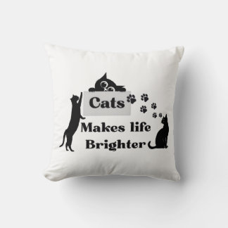Cojín Decorativo Gatos Hacen la Vida más Brillante – Dulce Inspira