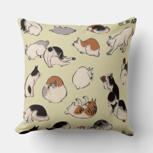 Cojín Decorativo Gatos Japoneses (Color Chengable)
