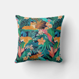 Cojín Decorativo Gatos Jengibre en la Jungla