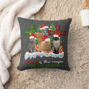 Cojín Decorativo Gatos Jesús Es La Razón De La Temporada Navidad Fe