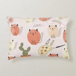 Cojín Decorativo Gatos Kitty Kitten: Patrón animal lindo