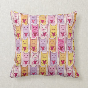 Cojín Decorativo Gatos lindos con los corazones cariñosos