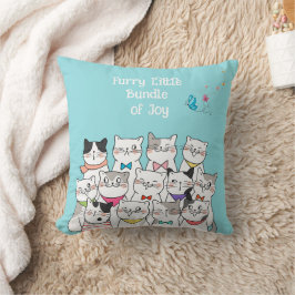 Cojín Decorativo Gatos Lindos, Pequeño Paquete de Alegría Peludo, M