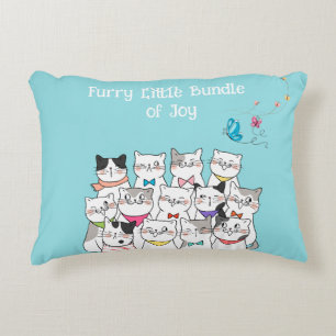 Cojín Decorativo Gatos Lindos, Pequeño Paquete de Alegría Peludo, M