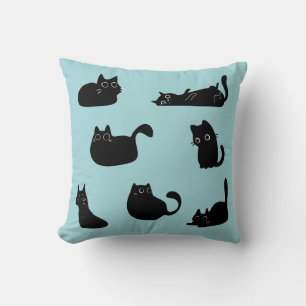 Cojín Decorativo Gatos negros divertidos