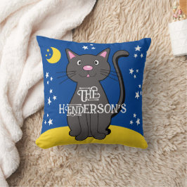 Cojín Decorativo Gatos negros estrellas de Halloween Luna Niños lin