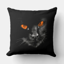 Cojín Decorativo Gatos Negros Mandan - Ojos Naranjas