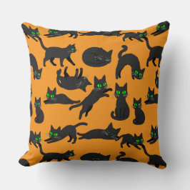 Cojín Decorativo Gatos Negros Ojos Verdes Gatitos Lindos