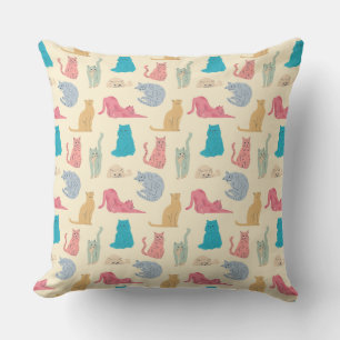 Cojín Decorativo Gatos Pastel