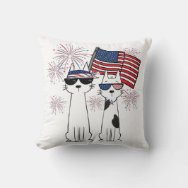 Cojín Decorativo Gatos Patrióticos Geniales