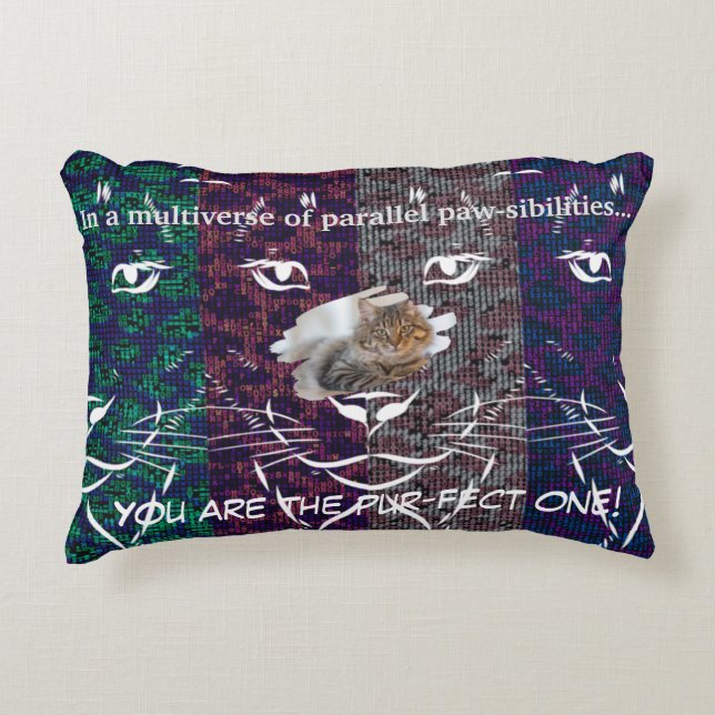Cojín Decorativo Gatos pixelados multicolores ascii (Anverso)
