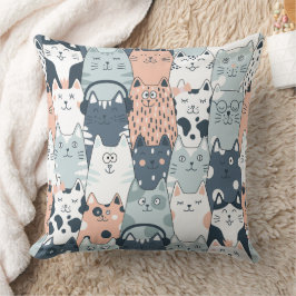 Cojín Decorativo Gatos sin mancha de patrón
