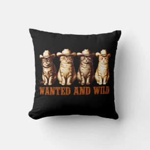 Cojín Decorativo Gatos vaqueros gráfico salvaje occidental,