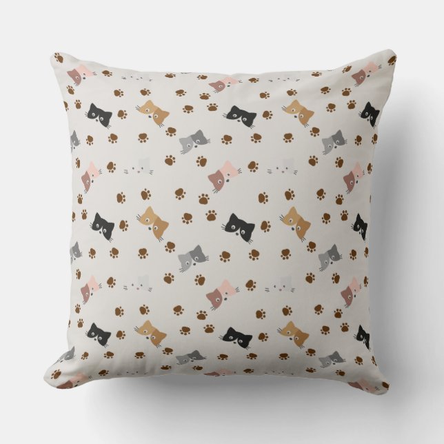 Cojín Decorativo Gatos y patas (Anverso)