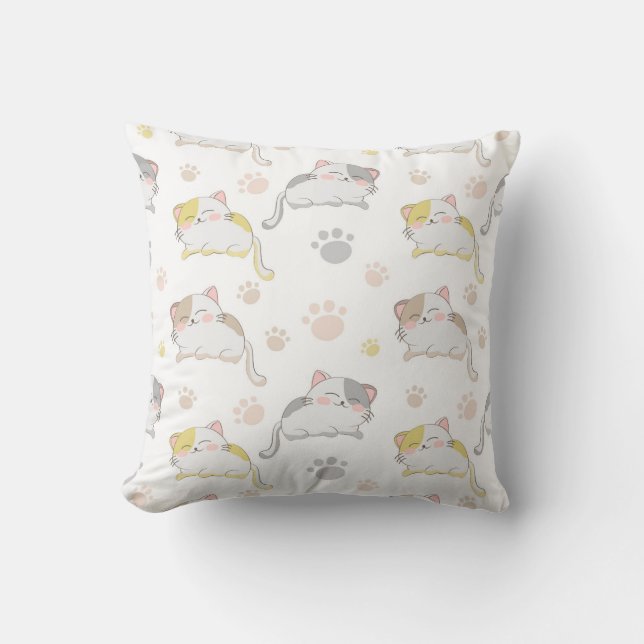 Cojín Decorativo Gatos y pinturas de juego (Anverso)