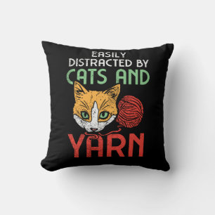 Cojín Decorativo Gatos Y Yarn