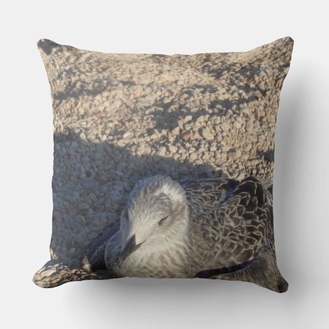 Cojín Decorativo Gaviota Disfrutando De La Fotografía De Verano Del (Anverso)