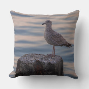 Cojín Decorativo Gaviota joven en poste de madera