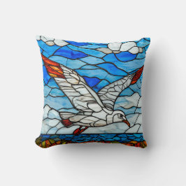 Cojín Decorativo Gaviota vidrio emplomado Decorativo Costero Océano