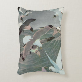 Cojín Decorativo Gaviotas sobre olas del océano por Louis Agassiz F