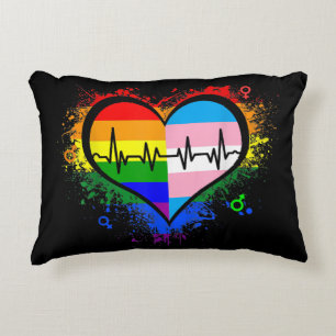 Cojín Decorativo Gay Lesbian Gay Lesbiana LGBT Gay Heartbeat L