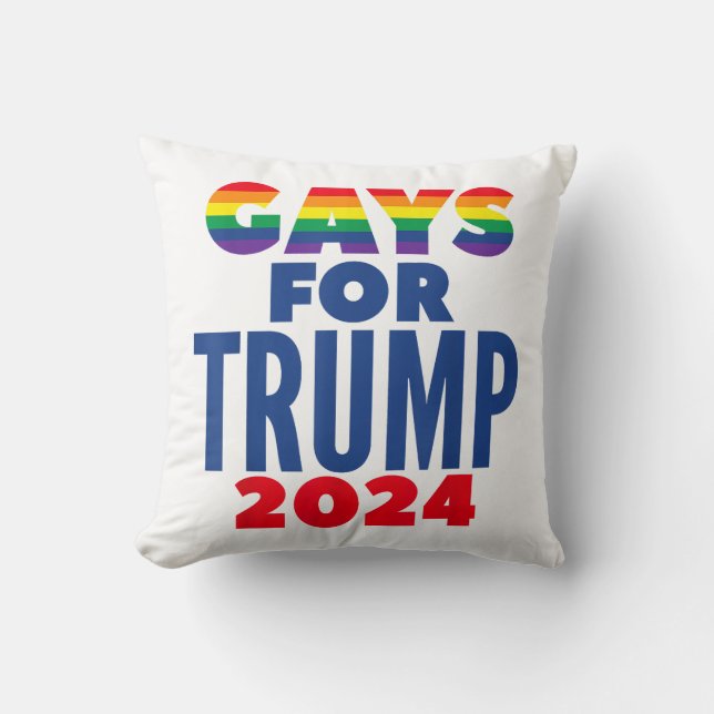 Cojín Decorativo Gays para las elecciones de Trump 2024 (Anverso)