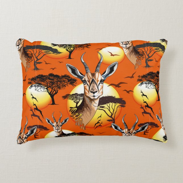 Cojín Decorativo Gazelle Animal salvaje Antelope africano (Anverso)