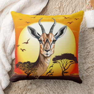 Cojín Decorativo Gazelle Animal salvaje Antelope africano