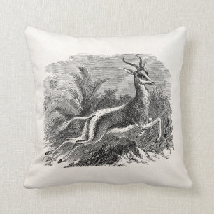 Cojín Decorativo Gazelle del antílope de la gacela del vintage