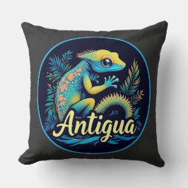 Cojín Decorativo Gecko caribeño de la isla Antigua