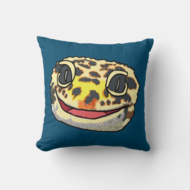 Cojín Decorativo Gecko leopardo (Anverso)