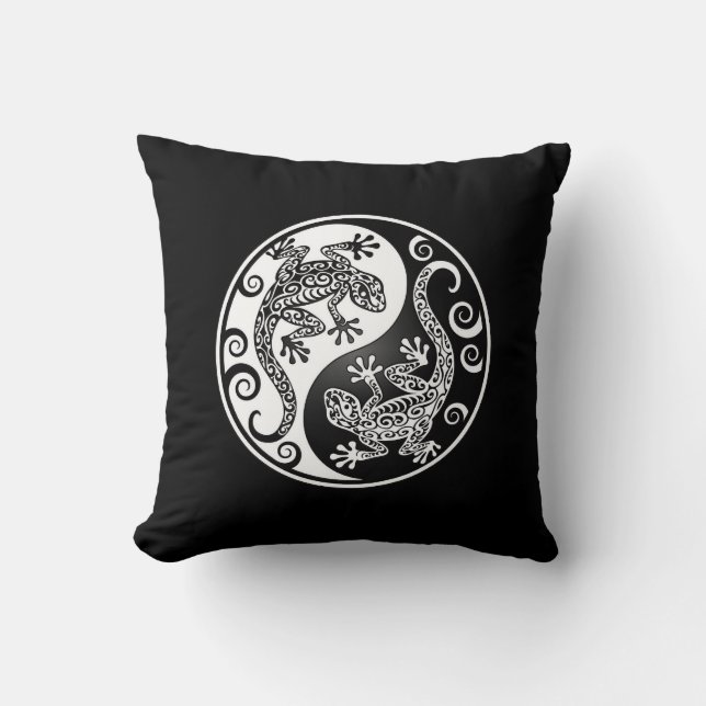 Cojín Decorativo Geckos de Yin Yang (Anverso)