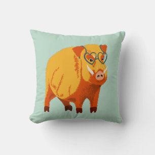 Cojín Decorativo Geek Pig Funny Boar Wild Animal