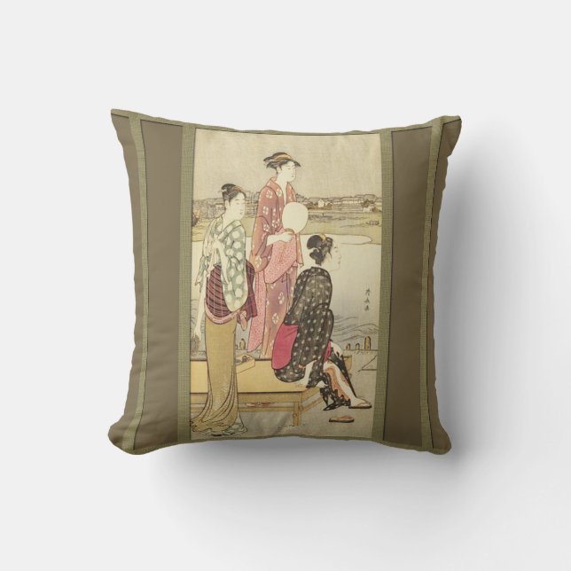 Cojín Decorativo Geisha en el lago Pillow Cushion (Anverso)