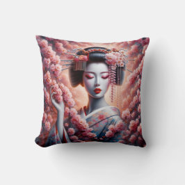 Cojín Decorativo geisha oil painting with cherry blossom
